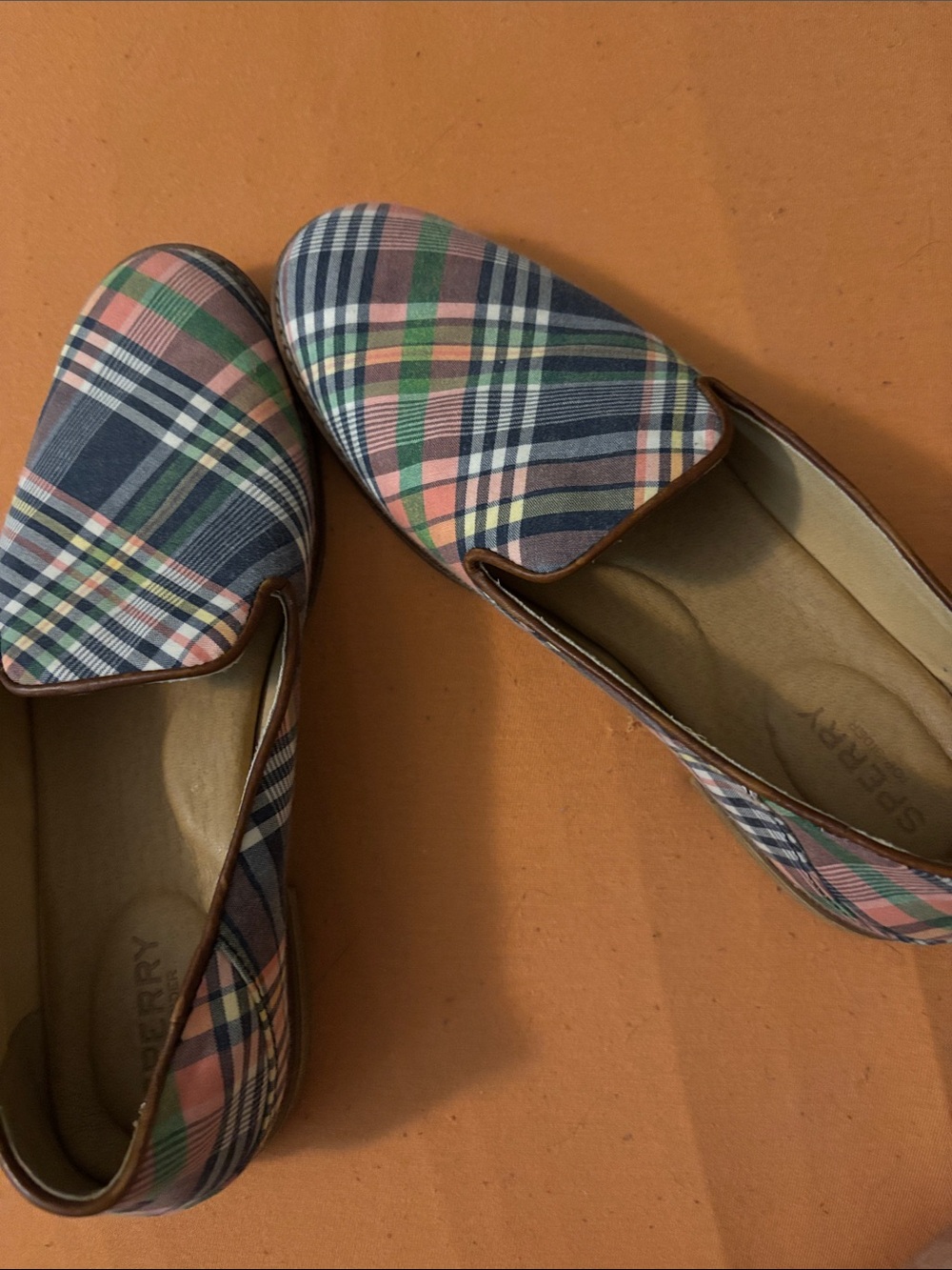 Sperry Women’s Multicolor Plaid Slip-On Loafers. These are a classic.